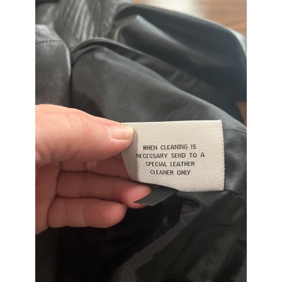 Pelle Studio black blazer button front collared leather jacket size Large - Picture 12 of 12